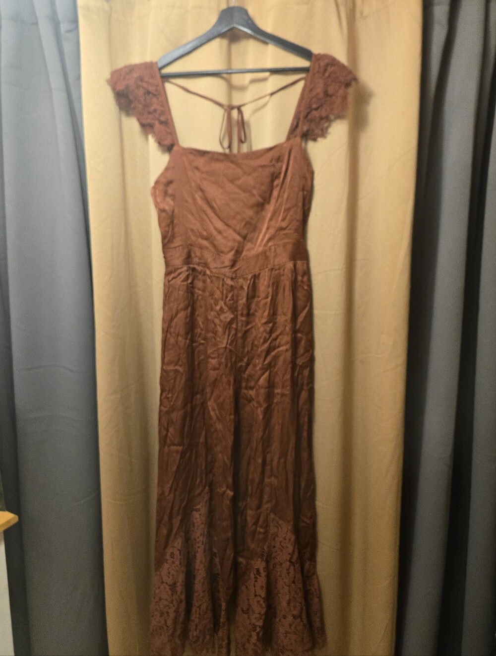Anthropologie Lace Mix Jumpsuit Size 12 - Picture 2 of 8